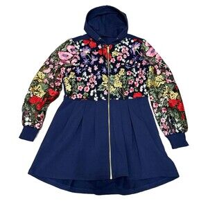 Boston Proper Heavy Embroidered Hoodie Jacket‎ Size L